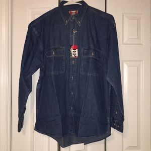 R&R Jean Co. Men’s Denim Button Down L NWT